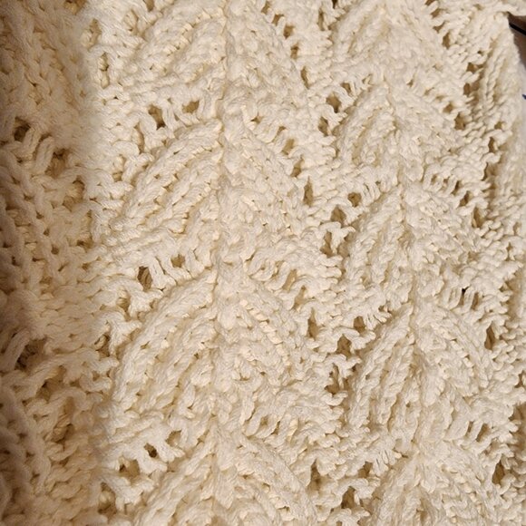 Loulou Studio Adria Open Stitch Cotton Cardigan NWOT White Med small mark - Picture 10 of 12